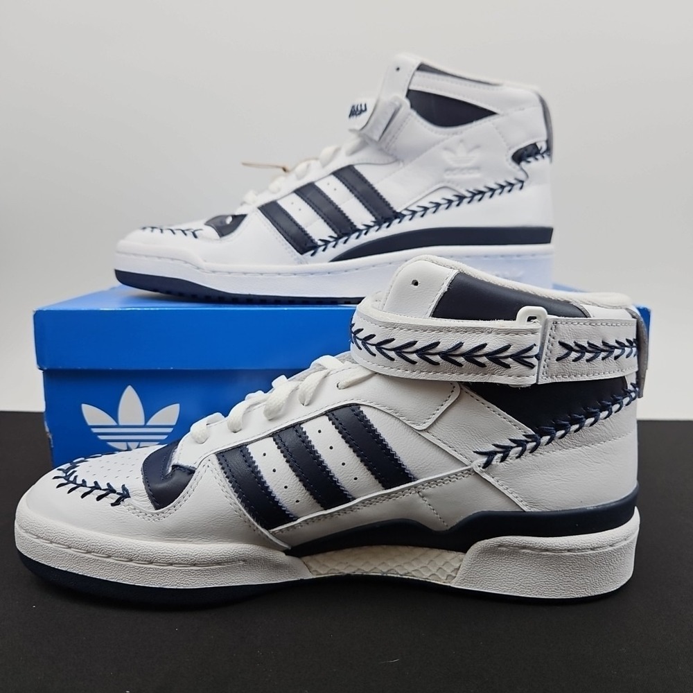adidas Forum Mid Shoes Aaron Judge White Blue GY3814 Men's Size 10.5 New - Picture 2 of 9